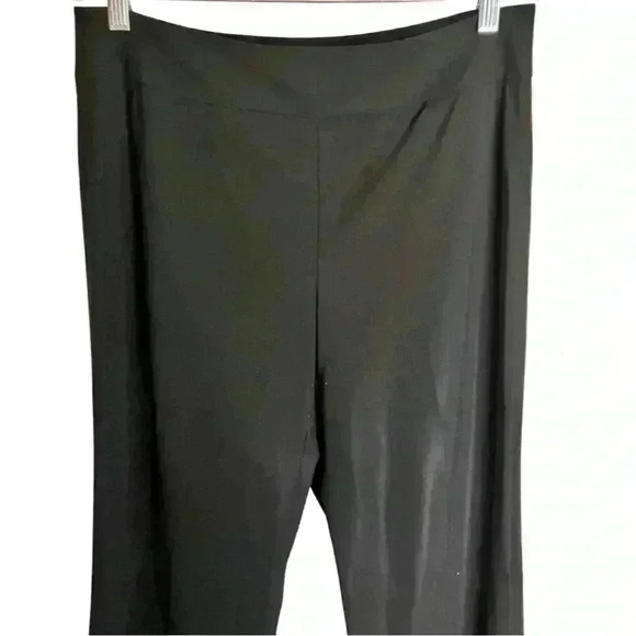 Lafayette 148 New York Black Pleated Wool Stretch Straight Leg Pleated Trousers - Picture 2 of 8